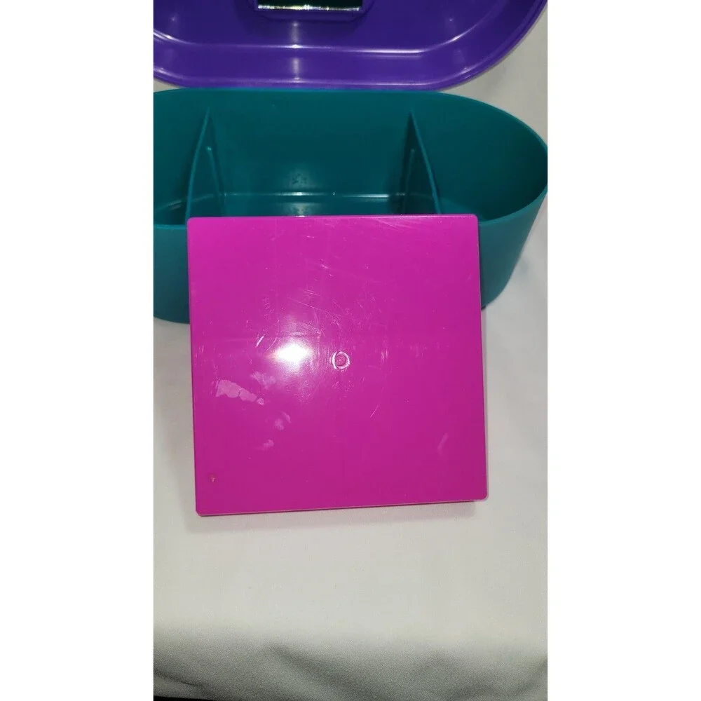 Vintage Jheri Redding II Makeup Case Caboodles Style Purple Teal